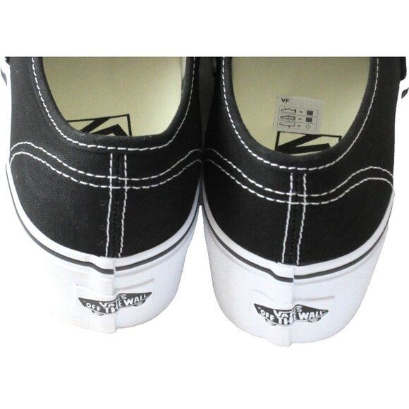 Vans Women's Authentic Stacked Canvas Black True White Platform Shoes Size 11.5 - Picture 5 of 5